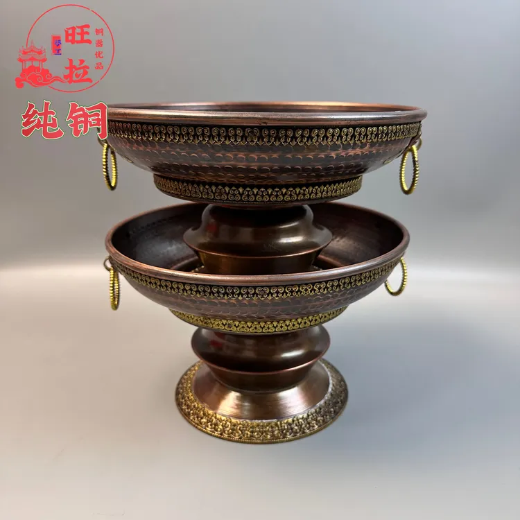旺拉铜器优品民族风新款纯手工铜器果盘家用摆件