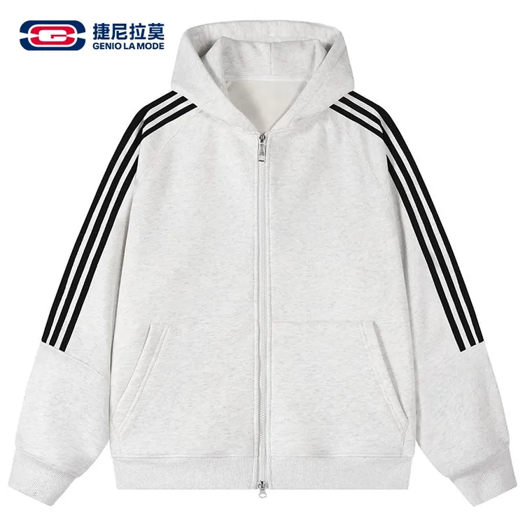 【敖瑞鹏代言】【赠小卡】捷尼拉莫复古侧边条纹潮牌百搭男女休闲卫衣