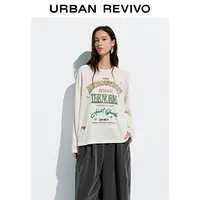 UR2025秋季新款女装鬼马童趣撞色字母印花长袖T恤UYV450255