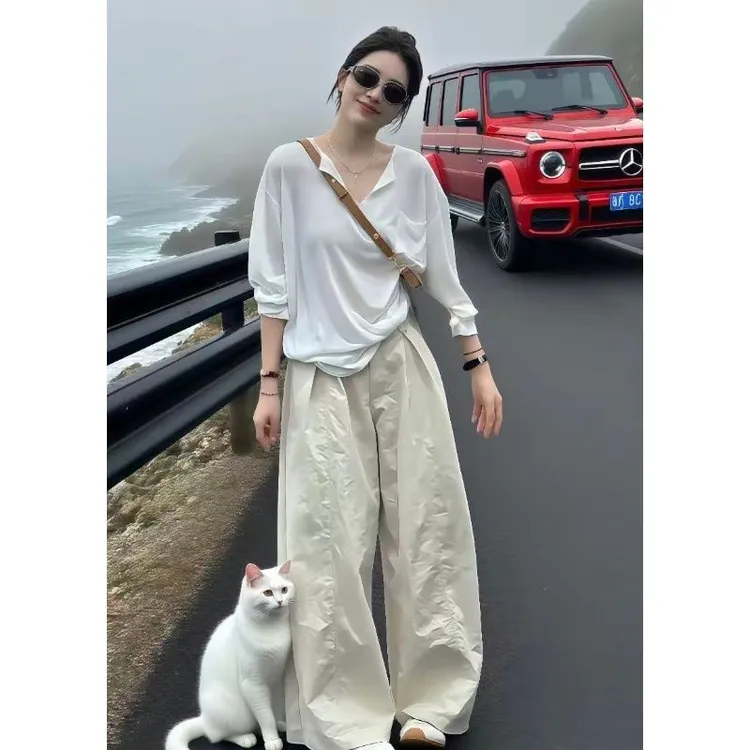 早秋穿搭一整套时尚甜美高级设计感套装2025松弛感小个子两件套潮