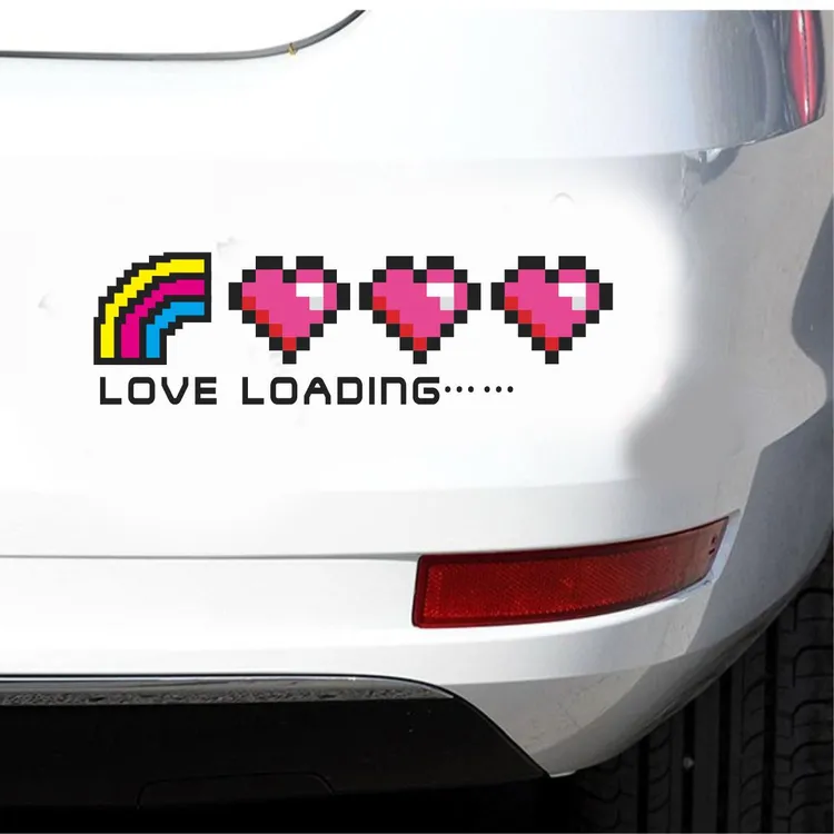个性爱心彩虹反光贴汽车电脑办公家居装饰贴纸