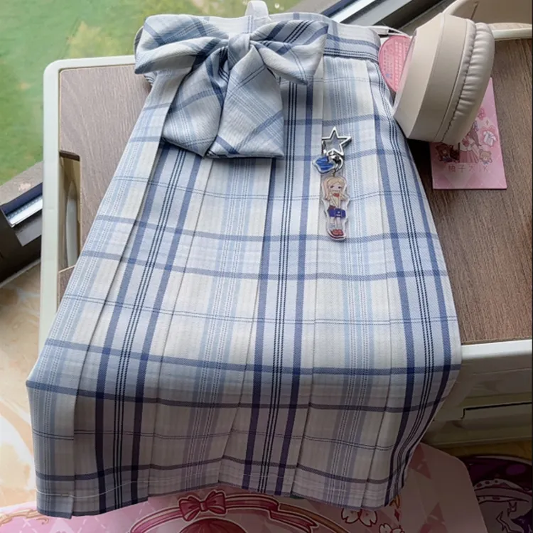 【雪花】柚子木jk制服原创格裙学院风女百褶裙短裙显白粉色夏