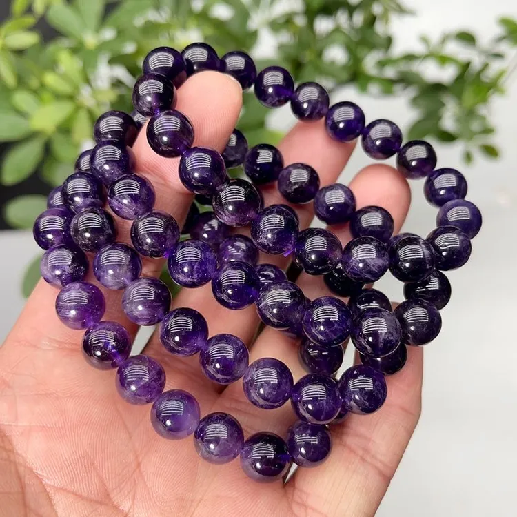 天然乌拉圭紫水晶圆珠时尚美观适合送朋友