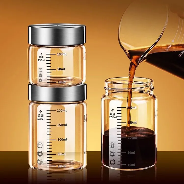 中药分装瓶食品级可加热装中药液的容器玻璃密封罐保存瓶子储存杯