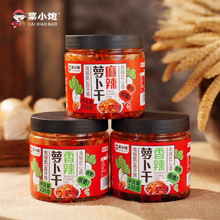 菜小饱萝卜干下饭菜农家开胃香脆腌制酱菜瓶装即食特产230g/罐