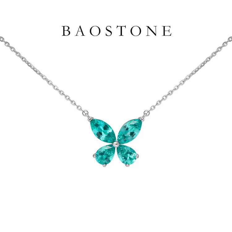 BAOSTONE 坠链均925银合成锆石 【仲夏夜之梦】蝴蝶项链（专属）T462