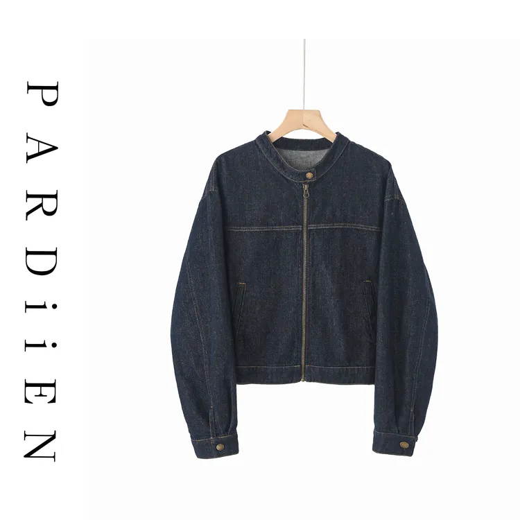 【北总严选】帕迪恩领扣圆领拉链牛仔外套25PD-25Q957