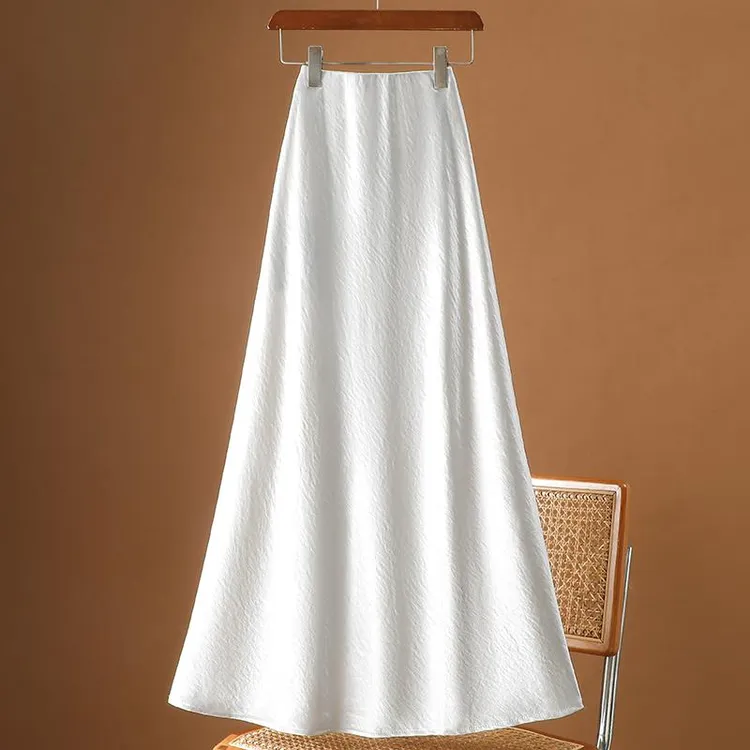 法式复古醋酸缎面鱼尾半身裙女春夏高级垂感洋气质包臀a字长裙子