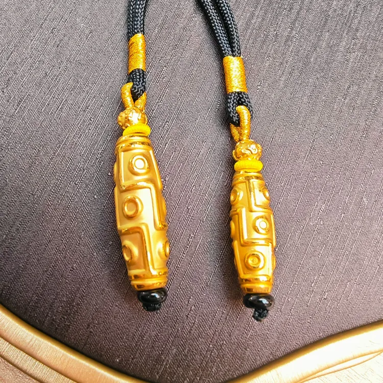 77#足金999 素金 九眼转运珠 网红项坠手工编绳 （多样性发一）