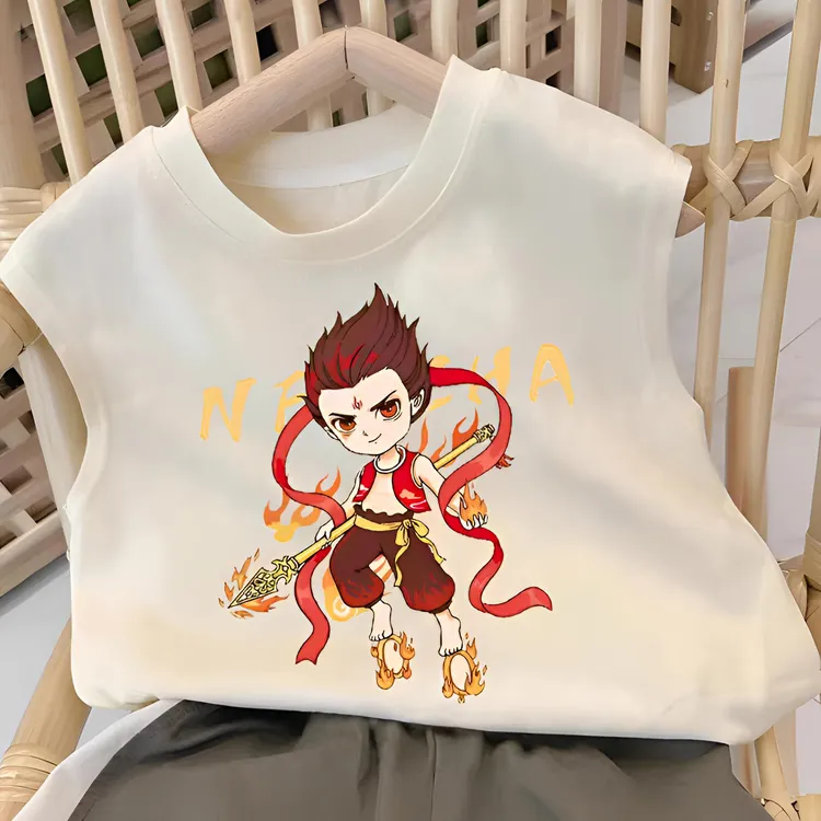 儿童无袖t恤夏季男女童纯棉小背心男童薄款可爱卡通印花韩版上衣T