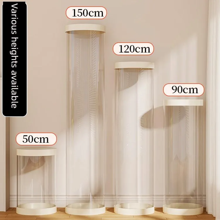 圆柱形储物桶大容量空瓶储物架护肤品瓶瓶罐储物桶化妆品透明储物