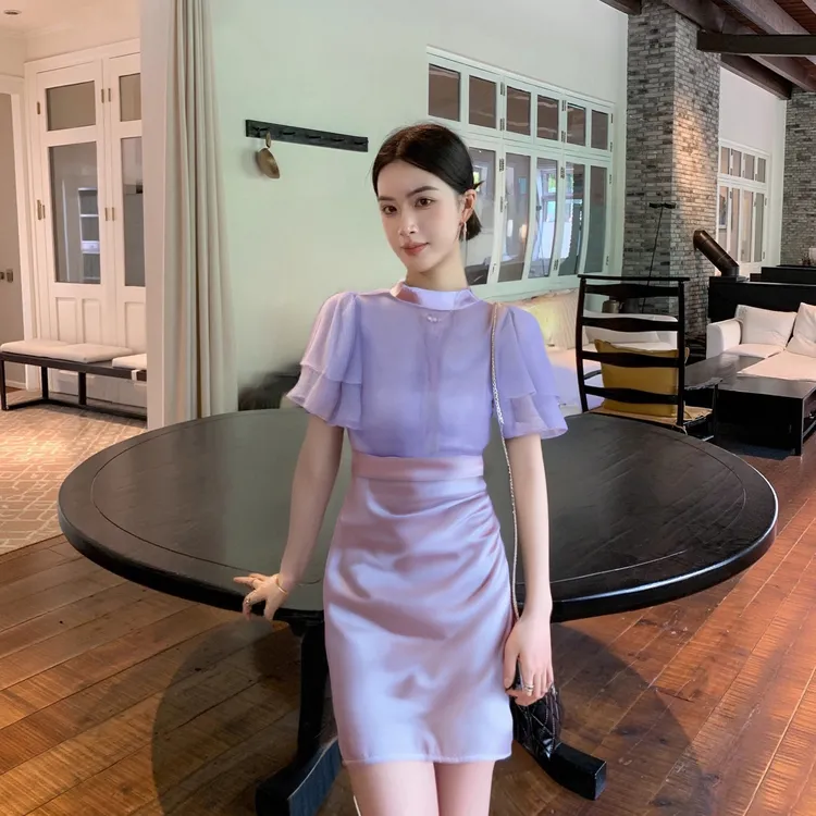 A【两件套】职业套装小个子时尚2025夏季气质小香风两件套裙D2431
