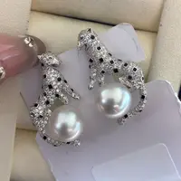 海水珍珠耳饰银S925镶嵌