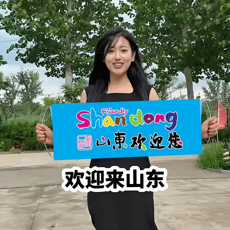 好客山东欢迎您文旅旗子自动伸缩手拉旗旅游条幅周一到周五横幅