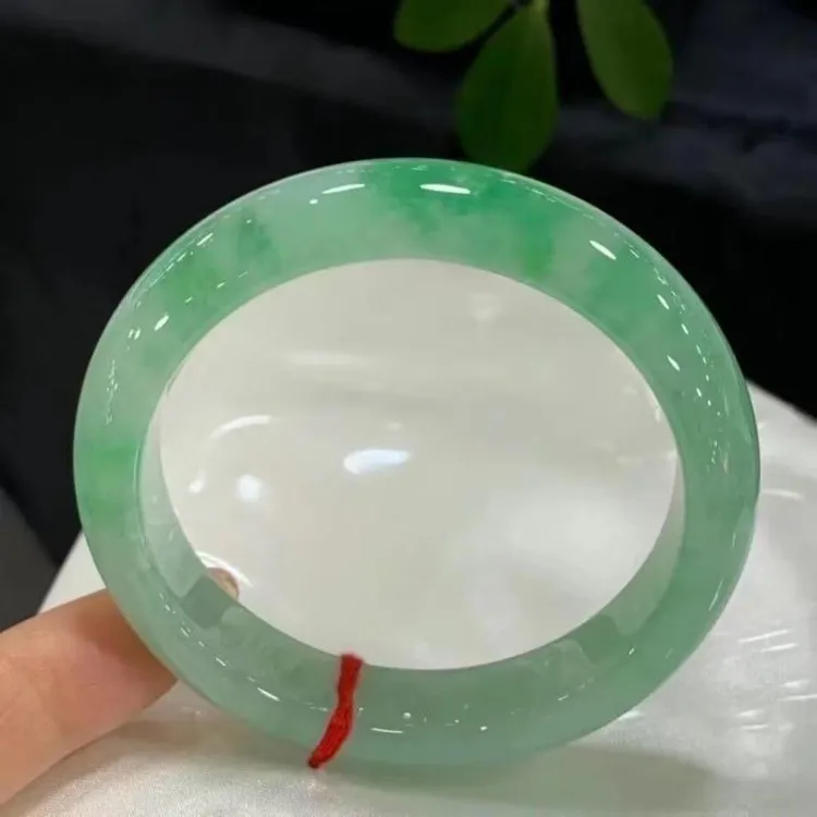 【带证】新款缅甸翡翠玉石手镯完美冰透阳绿色翡翠玉镯尖货女款送