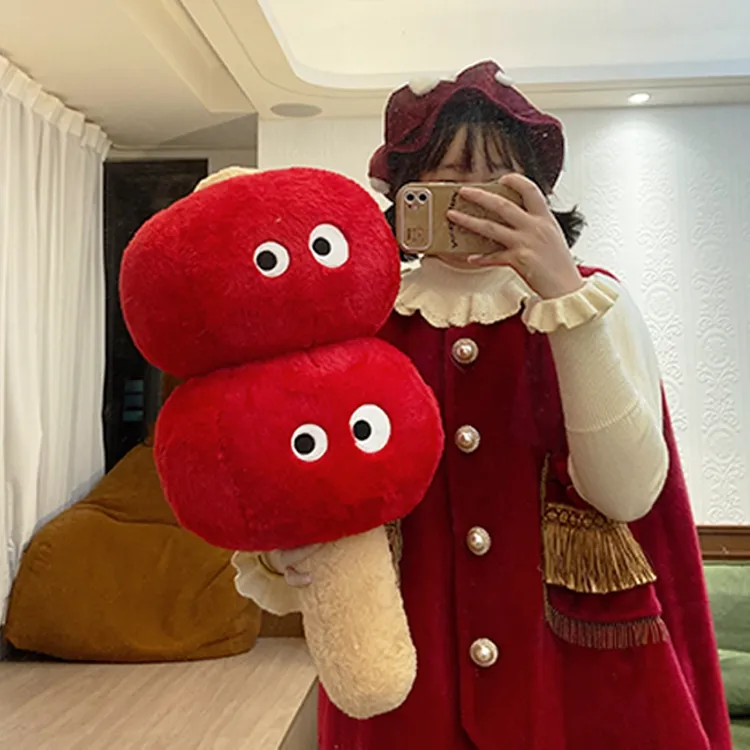山楂冰糖葫芦玩偶可爱毛绒玩具长条抱枕女生礼物