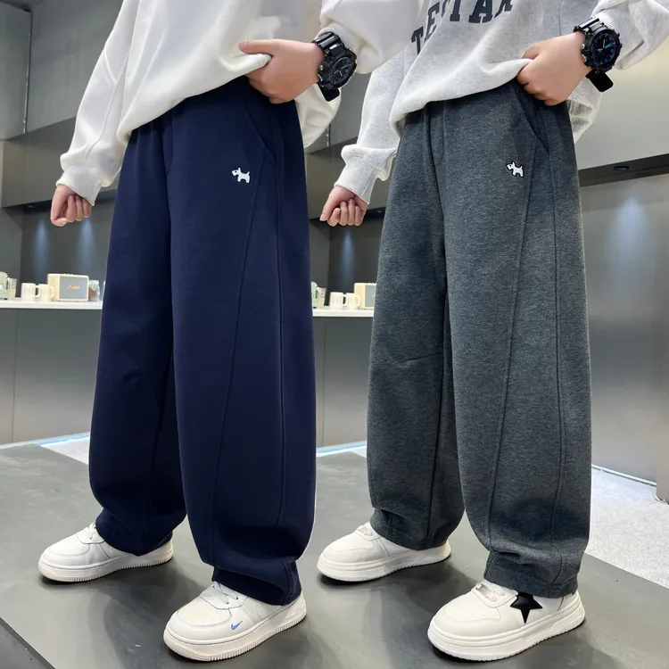 男童春秋款休闲卫裤2025新款中大童宽松百搭针织裤男孩运动休闲裤