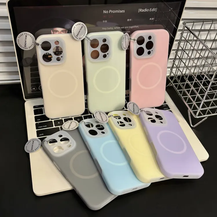 磁吸*精孔果冻液态硅胶一体ai按键适用苹果iPhone16promax手机壳