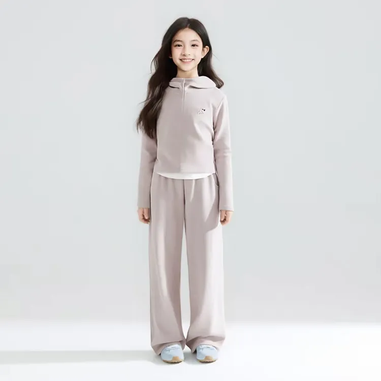 笛莎官方童装套装女童25秋季套装儿童中大童休闲连帽两件套运动风