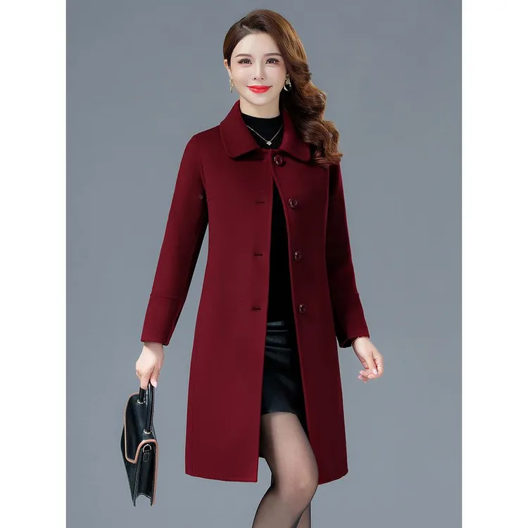 双面羊毛大衣女中长款2025年秋冬呢大衣新款小个子高端羊毛呢外套