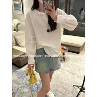 【LIUYI】花束袖~春夏重工拼接圆领上衣53121