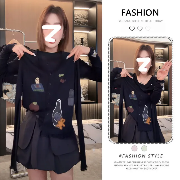韩系减龄百搭针织开衫女秋季2025新款小个子修身显瘦chic别致上衣