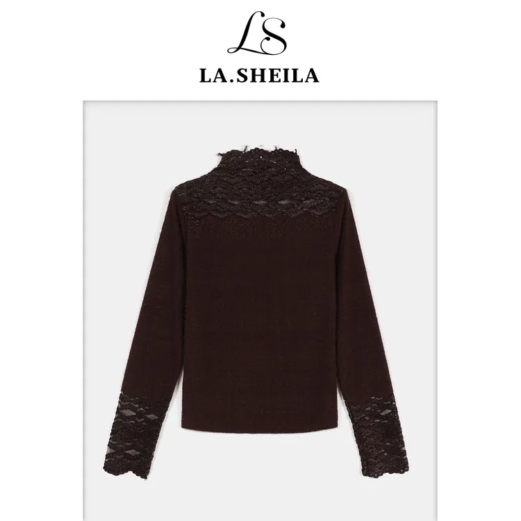 LA.Sheila蕾丝高领烫钻打底上衣254-SY/1030-5500737
