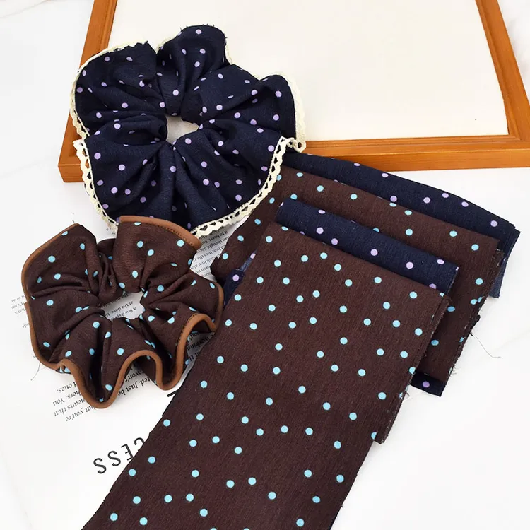 甜心宝贝花开富贵专属绒面波点大肠发圈布条发饰制作材料服饰辅料