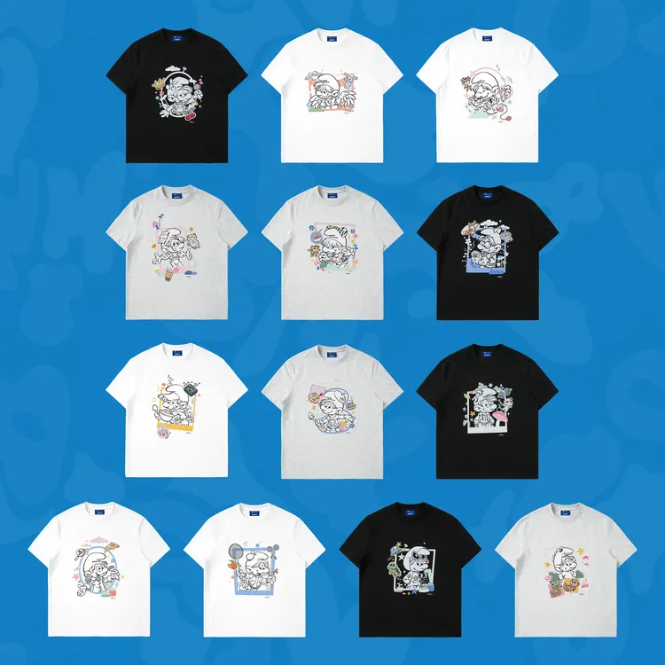 【SEVENTEEN| The Smurfs 官方联名】WHOOSIS 印花短袖T恤男女同款