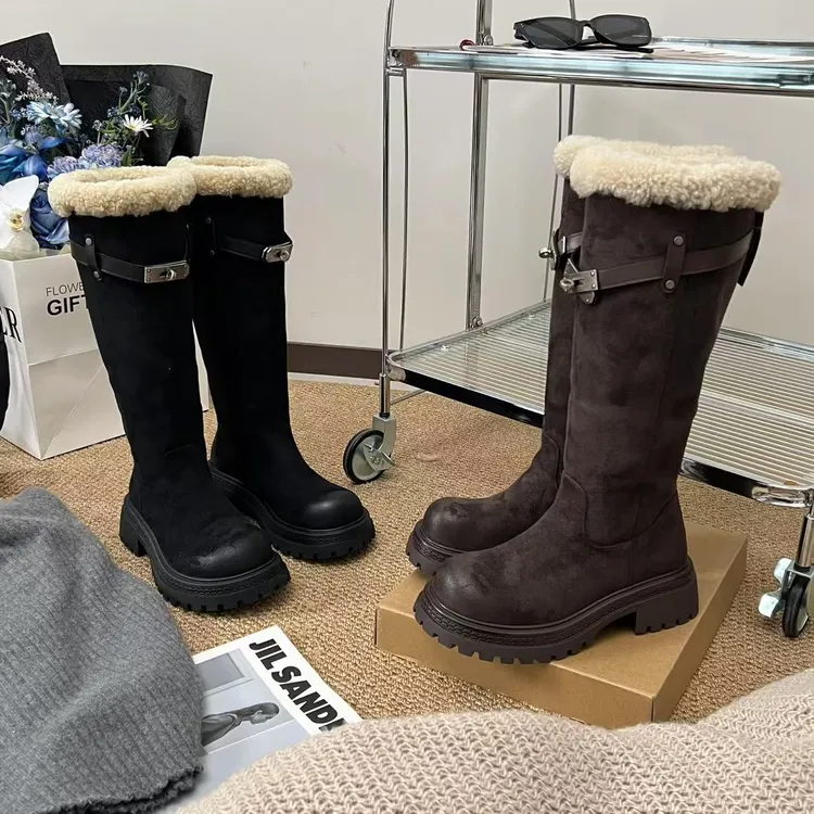 糖糖 | 爱玛家银扣 | 2026新款保暖厚底小个子增高长靴;EQX21166