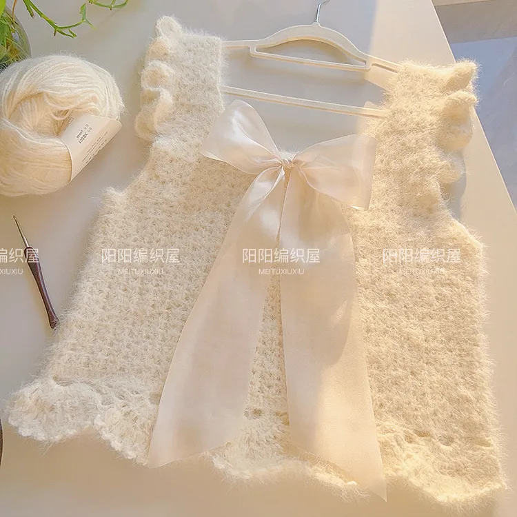 不是成品diy手工编织马甲背心材料包十刻雪宝羊毛线钩针毛衣保暖