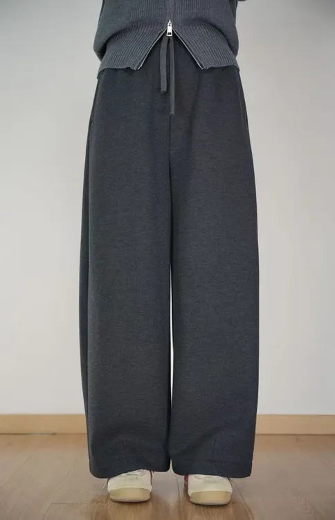 微胖小个子秋冬款绵羊毛醋酸混纺垂坠顺滑可机洗显瘦加绒保暖裤子