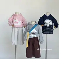 丸子十【S】【甜心萌宠】拼格贴布绣连帽卫衣（秋款）WZJ-25075