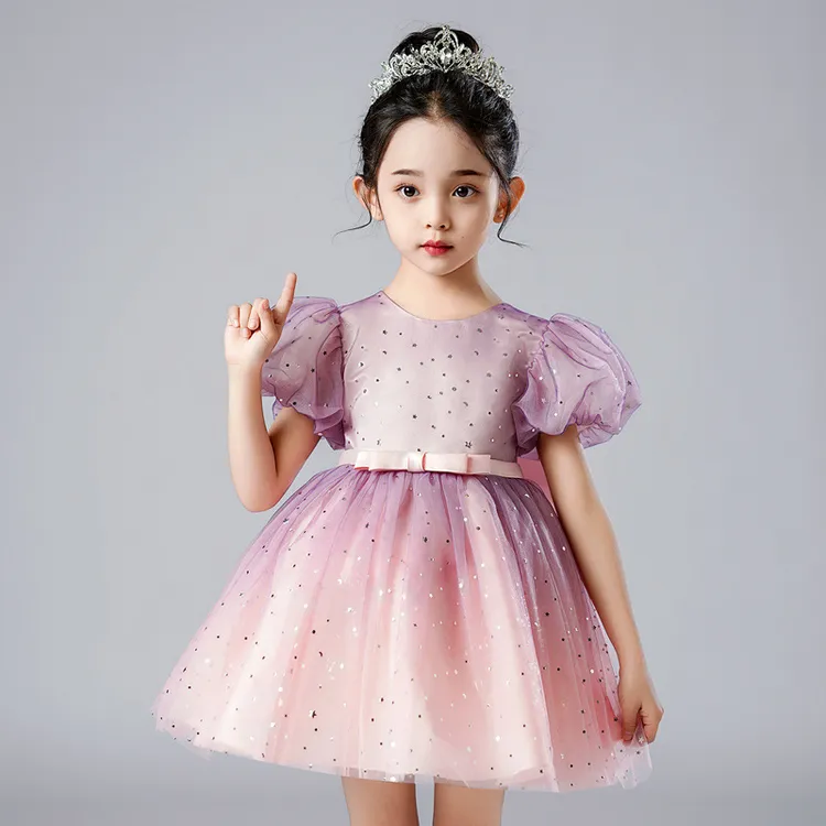 女童连衣裙宝宝洋气公主礼服裙子儿童生日节日服装2025夏季走秀