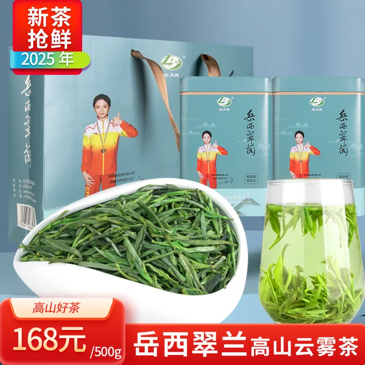 绿月牌2025新茶岳西翠兰500g礼盒装高山云雾绿茶安徽茶叶耐泡包邮