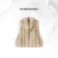 Moprobably贝贝「倾城」"100%狐狸毛皮"高奢气质皮草马甲B5481024