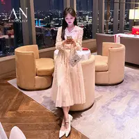 ANNELILY【月心】设计师气质高定优雅轻奢显瘦连衣裙AQ2502030