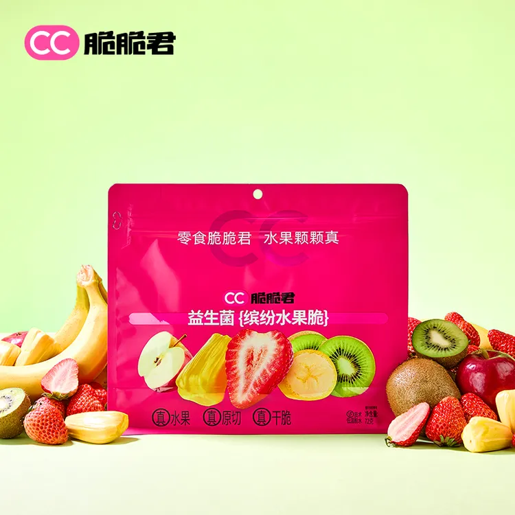 脆脆君 益生菌缤纷水果脆72g/袋儿童健康零食鲜果锁鲜水果脆片