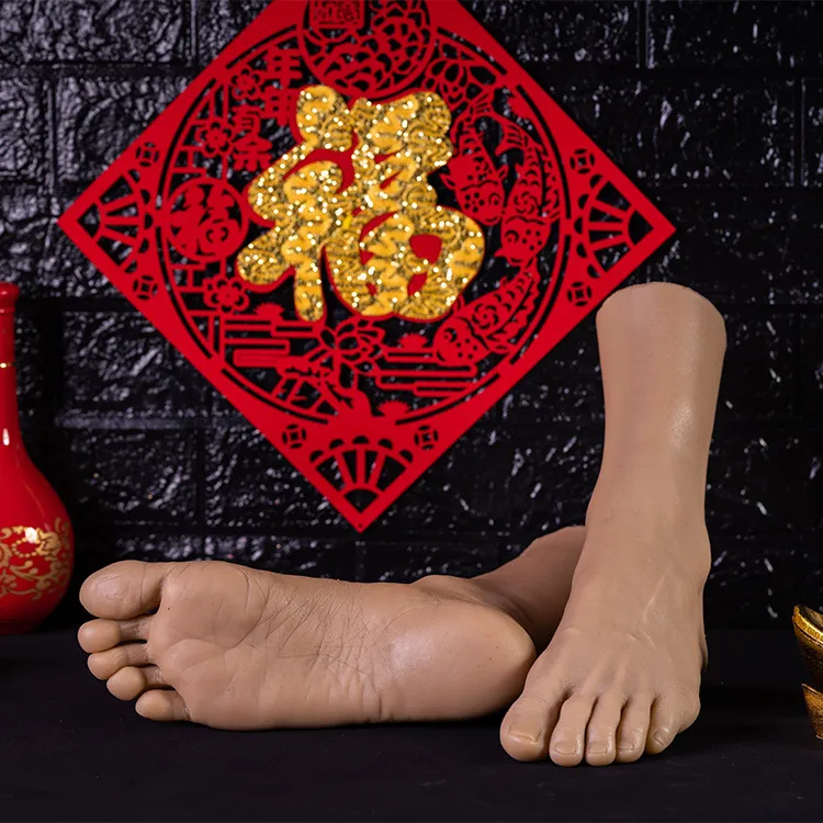 仿真足模真人倒模脚模人体部位模型展示绘画46码大脚超逼真纹理