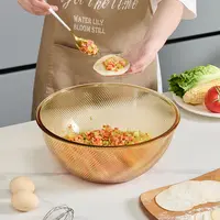 条纹揉面盆和面盆耐高温微波炉专用食品级高硼硅玻璃盆家用汤碗