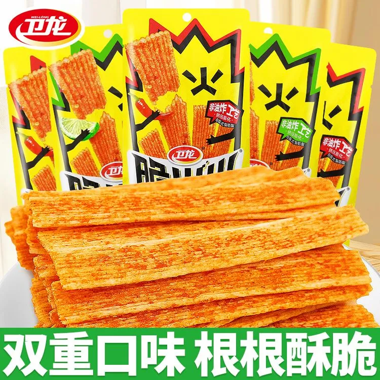 卫龙脆火火辣条脆片香辣味非油炸面筋制品解馋小零食食品小吃