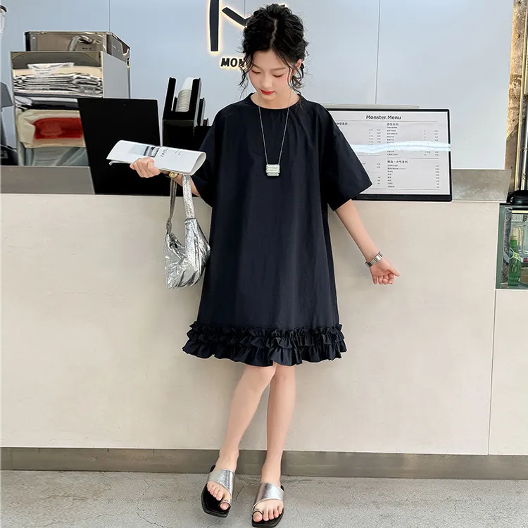 女童短袖t恤裙夏季2025新款儿童夏装超好看裙子青少年女孩连衣裙