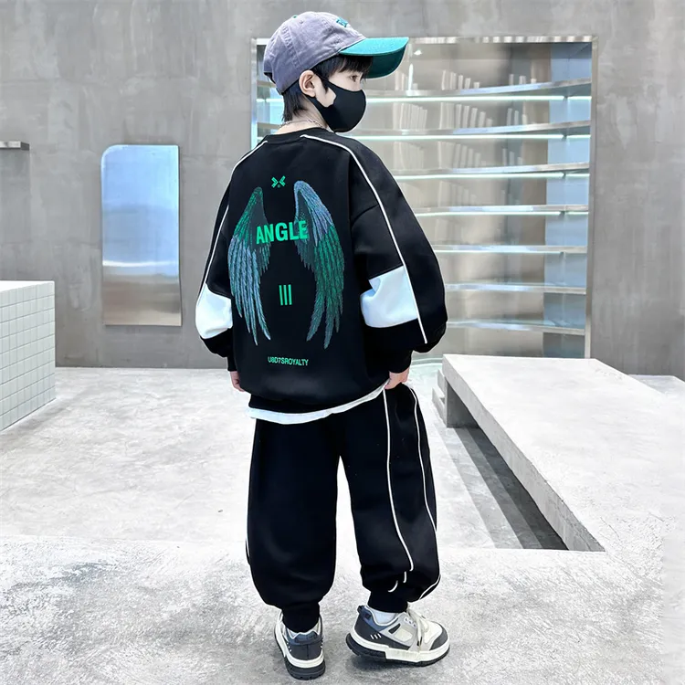 MK&UR.BV儿童装男童秋装套装新款男孩秋季中大童运动卫衣酷帅气潮
