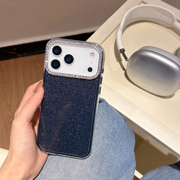 网红纯色闪粉女款适用苹果16手机壳iPhone17Pro情侣防摔15保护套