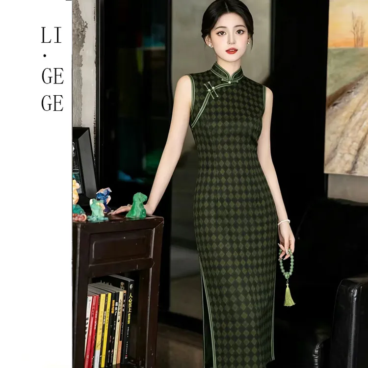 【李老板专属】i.GEGE高端【苍棱翠影】绝美气质新中式旗袍QSCB1424