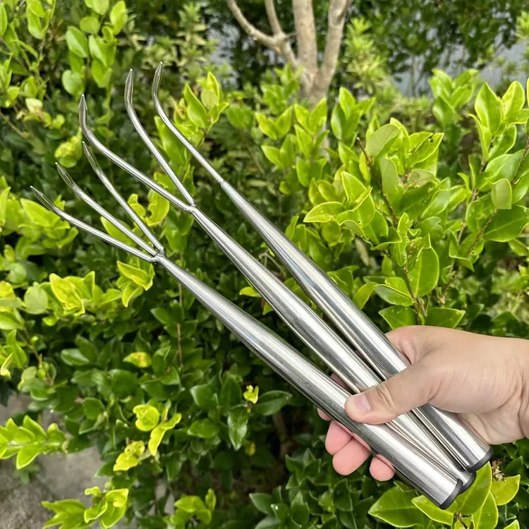 加长不锈钢小耙子家用花盆锄草种花种菜清理挖土松土赶海园林工具