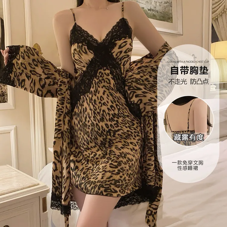 爆款纯欲蕾丝性感睡衣内衣大码激情诱惑火辣修身睡裙外袍家居套装