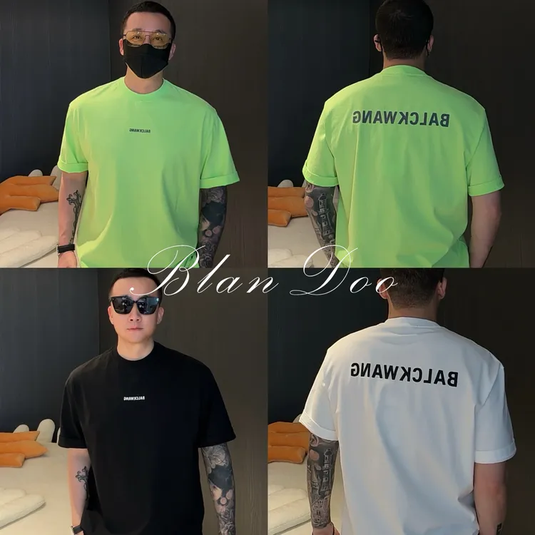 BLANDOO “简约百搭” 美式高街微阔纯棉字母印花短袖T恤6BD064