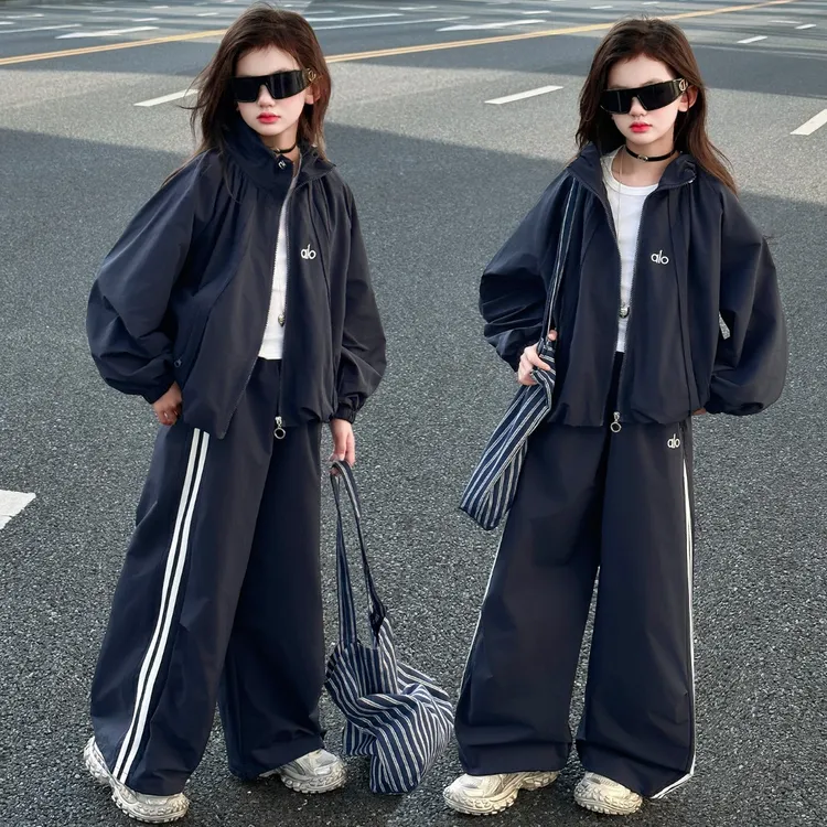 女童秋装外套套装2025新款女孩炸街潮酷穿搭儿童春秋洋气运动衣服