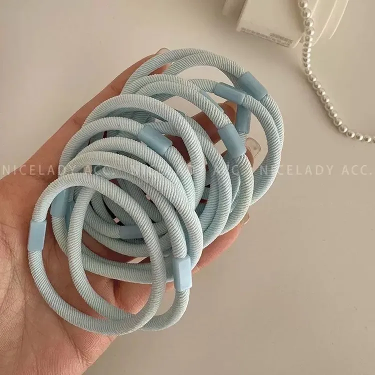 小清新薄荷蓝发圈发绳高弹力皮筋少女扎丸子头绳高马尾发饰